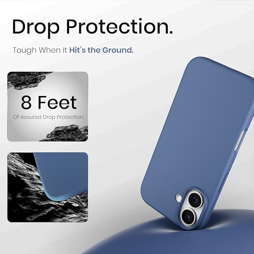 Image of CASEGEAR Silicone Snap Fit Back Cover Case Compatible with iPhone 17 | 8 Feet Drop Protection | Compatible with MagSafe | 360 Protection | Shockproof & Scratch Resistant | Space Blue
