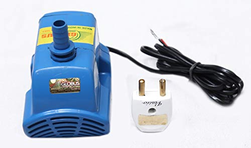 Image of GLOBUS 303 Submersible Water Pump Motor | 18Watt Blue ABS Fountain for Cooler, Aquarium & Small Pond | Free 2-Pin Socket (Multicolor)