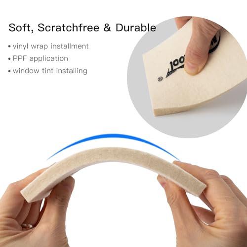 Image of NEWISHTOOL Wool Felt Squeegee for Window Tinting, 2 Sizes Shrink Wool Squeegee, Scratch-Free Soft Window Tint Applicator