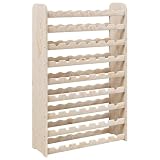 Portavini in Legno Massello di Pino, Scaffale per Vini con 9 Livelli da 63 Bottiglie, Dimensioni 72,5 x 25 x 111,5 cm, Design Ondulato per Conservazione Fresca, per Cucina Sala da Pranzo Cantinetta e