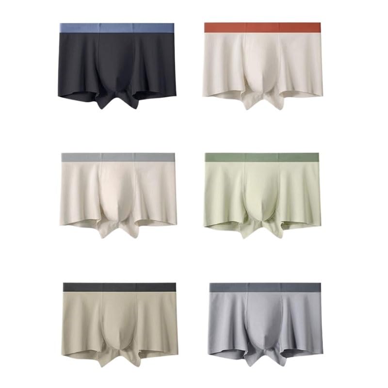 Long staple Cotton Mens Underwear Seamless Mid-waist Breathable Boxer Briefs