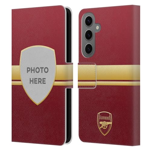 Coque portefeuille cuir Samsung S25 personnalisable Arsenal FC rouge et or
