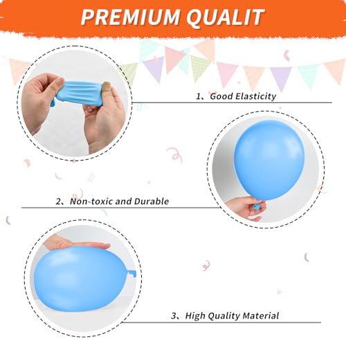 Image of Blue and Orange Balloons, Dog Paw Print Balloons 12 inch Light Blue Balloon Macaron Orange Confetti Balloon for Puppy Paw Boys Kid Theme Birthday Baby Shower Party Decorations
