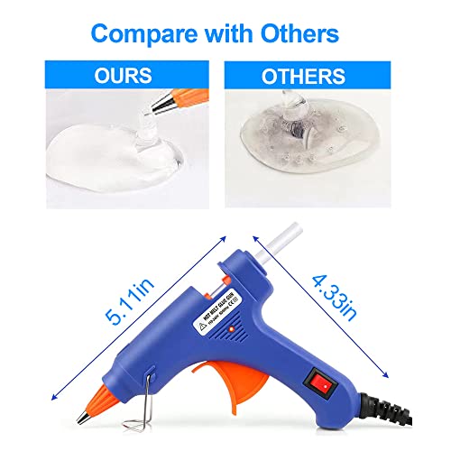 Mini Hot Glue Gun, Hot Glue Gun Kit With 30Pcs Premium Hot Glue Sticks, Hot Melt Glue Gun For Crafts, School Diy Arts, Quick Home Repairs, Sealing, Office, Hand-Made, Kids Toys, Jewelry, 20W, Blue #TOP3