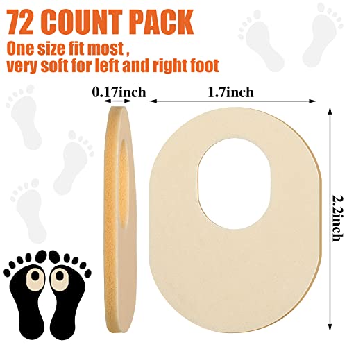72 Count Soft Foam Callus Cushions Oval Corn Cushion Pads Self Stick Adhesive Foot Care Cushions Waterproof Corn Protectors For Feet Women Men (Beige) #TOP1