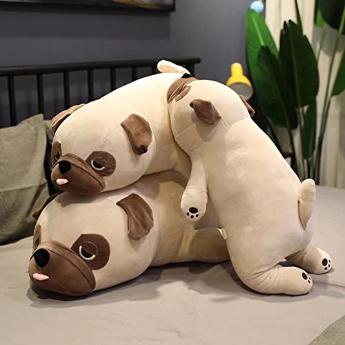 Image of Tickles Cute Pug Dog Soft Stuffed Plush Animal Toy for Kids Birthday Gift (Color: Brown; Size: 60 cm)
