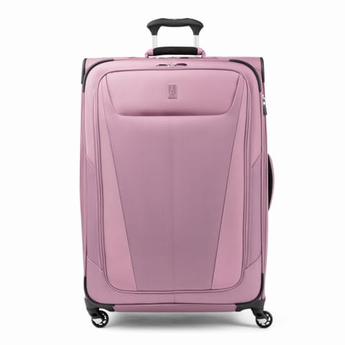 Image of Travelpro Maxlite 5 Softside Expandable Luggage with 4 Spinner Wheels, Lightweight Suitcase, Men and Women, Orchid Pink Purple, Checked-Large 29-Inch