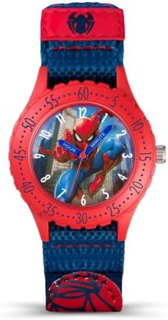 Spiderman Children's Quartz Watch with Multicolour Dial Analogue Display and Blue Rubber Strap SPD3495