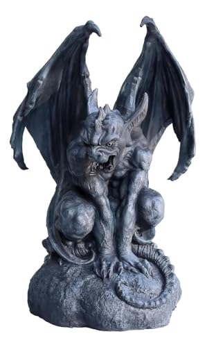 Estatua grande de gárgola guardian encorvada con alas 12.5 pulgadas