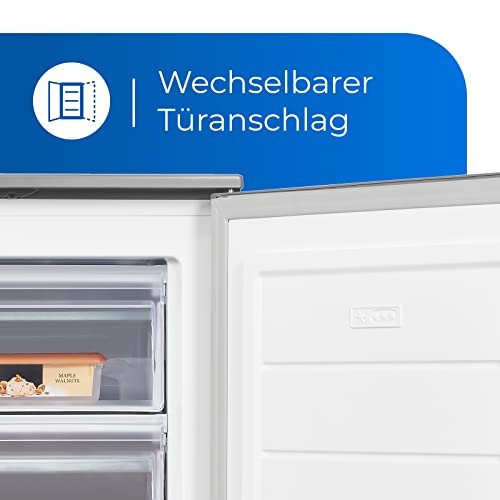 Foto von Exquisit Gefrierschrank GS81-040C inoxlook | Tiefkühlschrank klein 87 l Nutzinhalt | 4 Sterne Gefrieren | Gefrierschrank klein