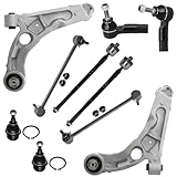 Detroit Axle - FWD Front End Kit for 14-18 Jeep Cherokee with Off-Road Package, 2 Lower Control Arms 4 Tie Rods 2 Sway Bars 2 Lower Ball Joints 2014 2015 2016 2017 2018 Replacement - 10pc Set
