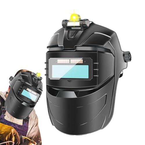 Pasamontañas de soldadura con oscurecimiento automático, protector antiniebla y arnés portátil