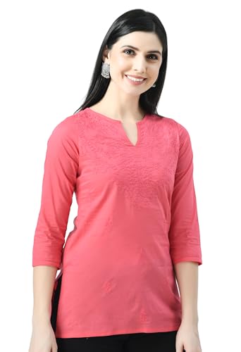 Image of QAZMI Women's Cotton Straight Embroidered Kurti