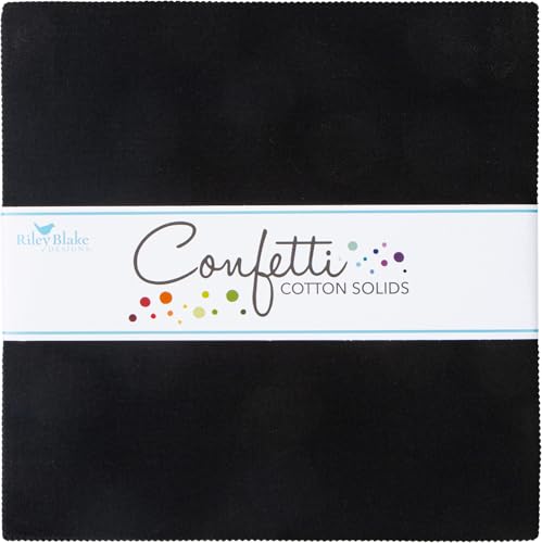 Confetti Cottons Riley Black 10" Stacker 42 10-inch Squares Layer
