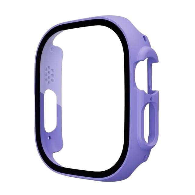Coque Apple Watch Ultra 49mm protecteur d'écran verre trempé série 8 violet