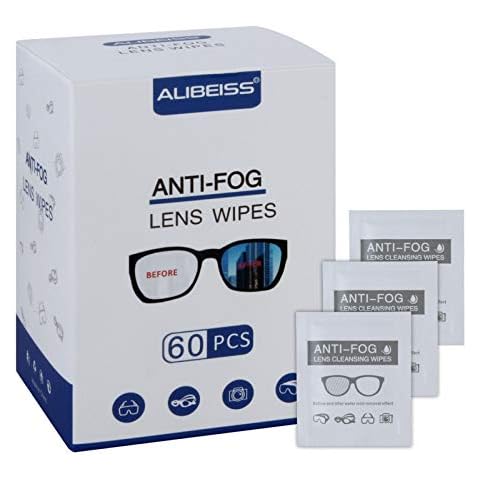 ALIBEISS Anti-Fog Lens Wipes Pre-Moistened Anti-Fog Wipes, 6inch X 5inch,for Eye Glasses (60 Pack) Cover