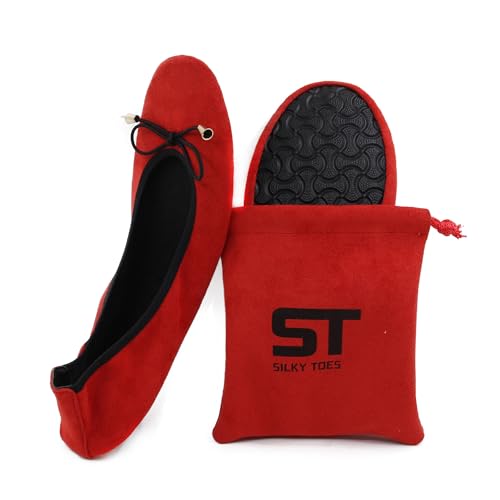 Image of Velvet Foldable Flats for Women, Portable Ballet Shoes for Travel & Events