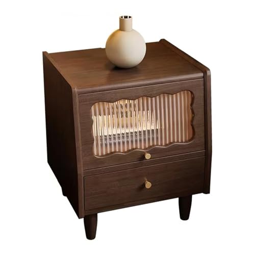 Table de chevet en bois à 2 tiroirs pour réveils et lectures du soir