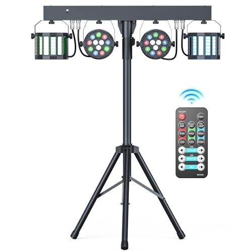 5 in 1 DJ Lights with Stand Combination Party Light Dj Disco Lights 3/6/15CH Stage Light for Parties with DMX Control Stage LED Par Lighting Weddings Birthday KTV AC110-220V-1PC