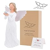 ✿ 【Engel der Freiheit Figur Material & Größe】-- Unsere Engelsfigur ist aus hochwertigem Naturharz, alle Teile sind wasserdicht, 16 cm handbemalte Harzfigur eines stehenden Engels im cremefarbenen Kleid, hält den Schmetterling in den Händen. Von Hand bemalt und mit einer UV-beständigen Beschichtung versehen, die bei längerer Verwendung nicht verblasst.