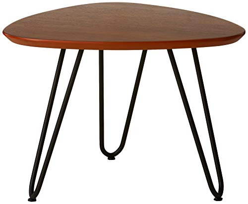 Walker Edison Mid Century Modern Hairpin Coffee Table Set Living Room Accent Ottoman Storage Shelf, Set Of 2, Walnut #TOP2