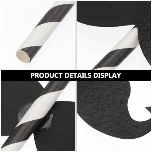 20 pitillos de papel Mustache LALAFINA 19.7 cm miniatura 4