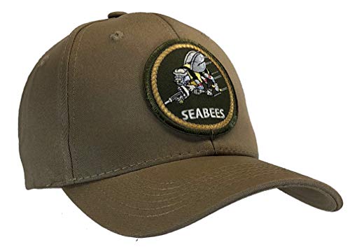 Navy Seabees Ball Cap Khaki 100% Cotton Structured