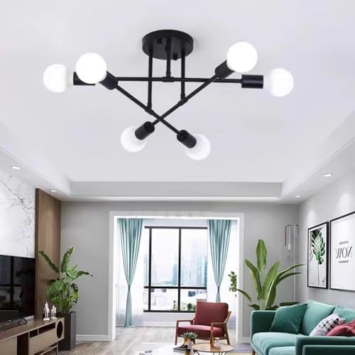 Blendra 6-Lights Chandelier Ceiling Light Black Ceiling Light For Living Room,Bedroom,Kitchen,Dining Room Modern - 5