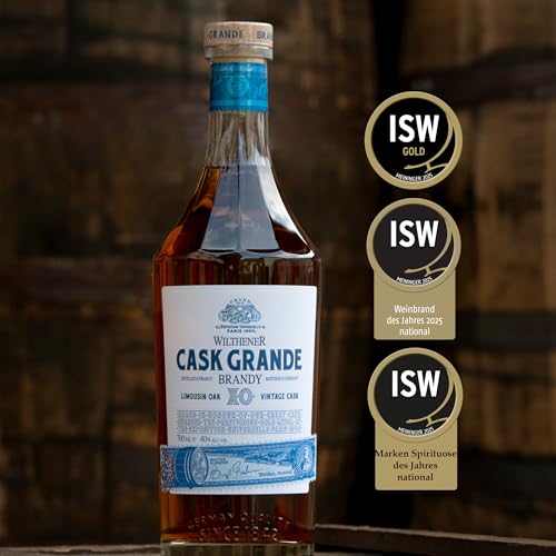 WILTHENER Cask Grande I Brandy in X.O.-Qualität I Pariser Fass von 1900 I Weinbrand des Jahres 2025 I 40% vol. I 0,7 l