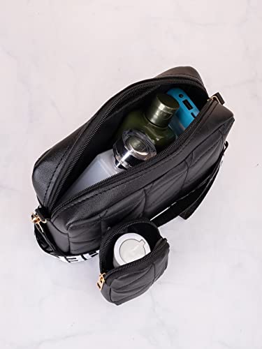 WDIRARA Women's Letter Strap Crossbody Bag Shoulder Bag Square Bags with Coin Purse4