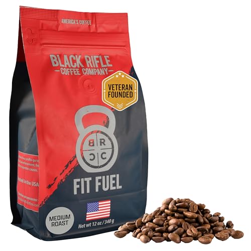 Black Rifle Coffee Company Fit Fuel, Medium Roast Whole Coffee Beans, 12 OZ Bag