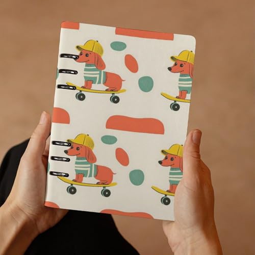 Carnet ligné anti-cornes pour l'école A5, couverture rigide rechargeable en cuir PU durable