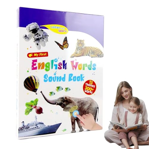 Interactive Talking Book, English Audio Learning Toy, 10.2x9.1 inches Electronic Book with Sound, Abs Material Educational Gear, Colorful Design with Glossy...