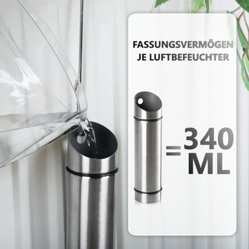 2er SET Luftbefeuchter Heizung Wasserverdunster für Heizkörper Edelstahl (Edelstahl, 2x)