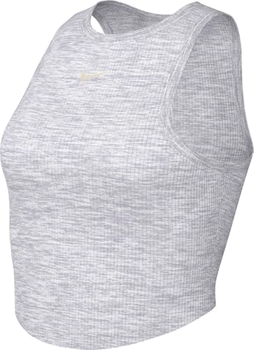 Débardeur court femme Nike Essntl Rib CRP tank noir col rond en coton