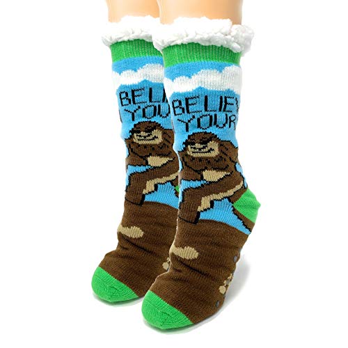 Image of Women's Funny Grippers Slipper Socks, Fuzzy Winter Soft Sherpa Cozy Warm Socks, Cute Fluffy House Socks Gift