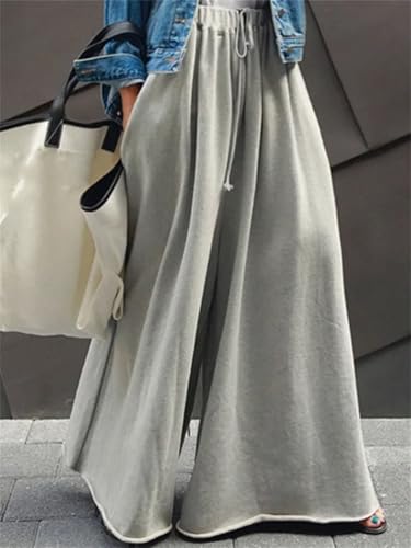Women's High Waisted Wide Leg Palazzo Pants Fashion Solid Color Pleated Loose Casual Pants3