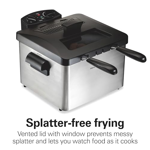 image for Hamilton Beach Electric Deep Fryer with Lid 4.5 Liters / 19 Cups Oil C
