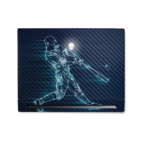Image of MightySkins Carbon Fiber Skin Compatible With Alienware M18 R1 (2023) Full Wrap Kit - Glow Baseball | Protective, Durable Textured Carbon Fiber Finish | Easy To Apply & Change Styles | Made in the USA