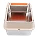 Cat Litter Box Stainless Steel Cat Litter Tray Extra Large Litter Tray Top Entry Anti Splashing Metal Litter Pan with Leakproof Mat, Litter Scoop & Mat for All Cats (Extra Large)