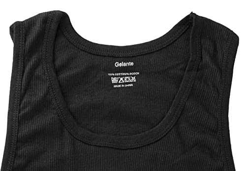 Gelante 6 Packs 100% Cotton Athletic Men's Basic Tank Top 7001-BK-L Black by Gelante - Used condition - US$19.52