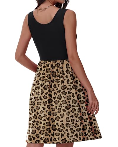 Kleid Damen Sommer Knielang Freizeitkleider Knopf Tank Kleid Mit Taschen Elastic Dress – Bild 5