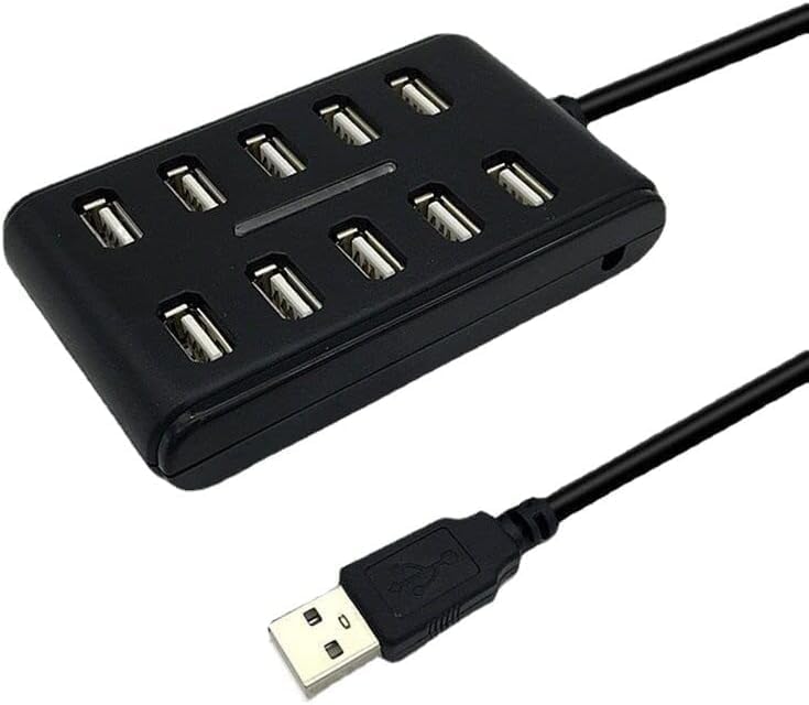 Hub, 10 ports, USB 2.0, extension haute vitesse, prend en charge les