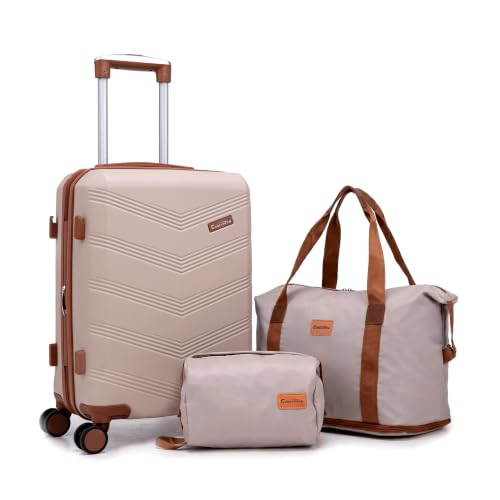 Image of CONCEPTEN Expandable Carry on Luggage 3 Piece Suitcases with Spinner Wheels | Suitcase Set with Spinner Wheels TSA-approved Lock ABS Travel 20 Inch
