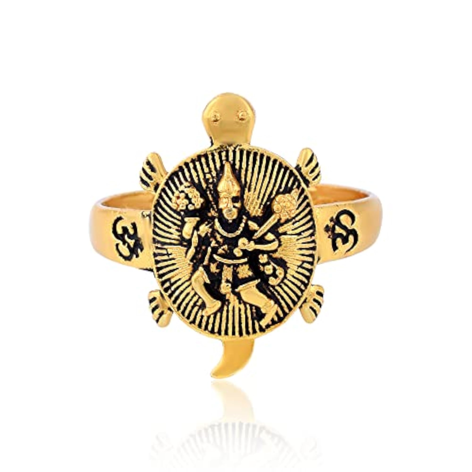 Gold Plated Hanuman Bajrangbali Tortoise Good Luck Charm Ring