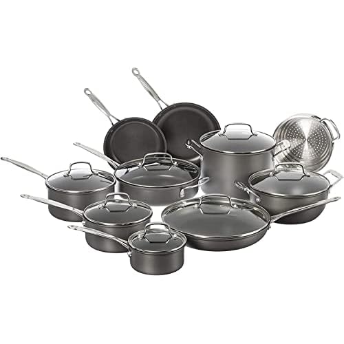 Cuisinart 17-Piece Cookware Set, Chef’s Classic Nonstick Hard Anodized, 66-17