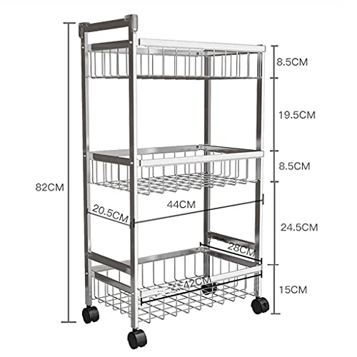 Carro de acero inoxidable JATIBOSH robusto y móvil para cocina 3