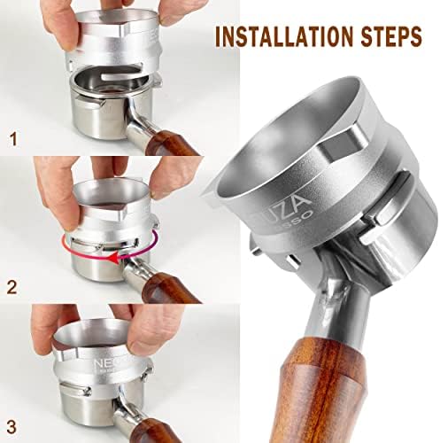 NEOUZA Coffee Dosing Funnel Smart Ring Hand Free 54mm Espresso Machine Aluminum Accessories for Sage Breville 8 Series Barista Portafilter