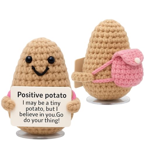 Positive Potato Crochet Backpack – Motivational gift for