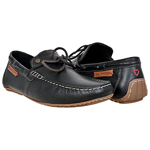Image of Hx London Men's Leather Lace-Up Driving Style Loafers